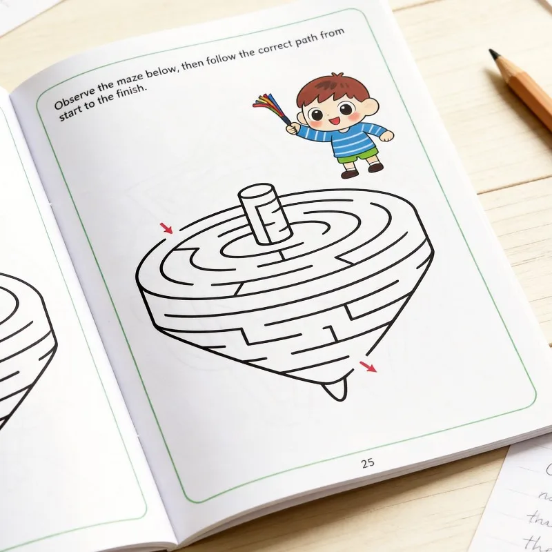 Un livre de dessin de labyrinthes amusant pour améliorer la maîtrise du stylo et la pensée logique, 32 pages de motifs de labyrinthes colorés