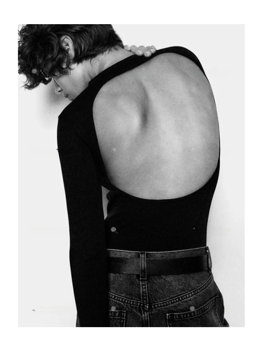 Dangerous Women Long Sve Slim Fit Penguin Collar Bodysuit Self-Preservation Large Ba Exposure Design Commute Sle T-irt