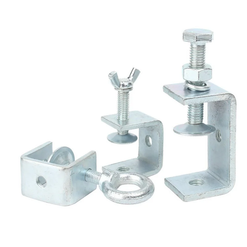 U-Clamp Fixed Fixture Open Height 20mm to 130mm C-Type Clip Galvanized Carbon Steel Thickened Adjustable Fixed Holder Clips
