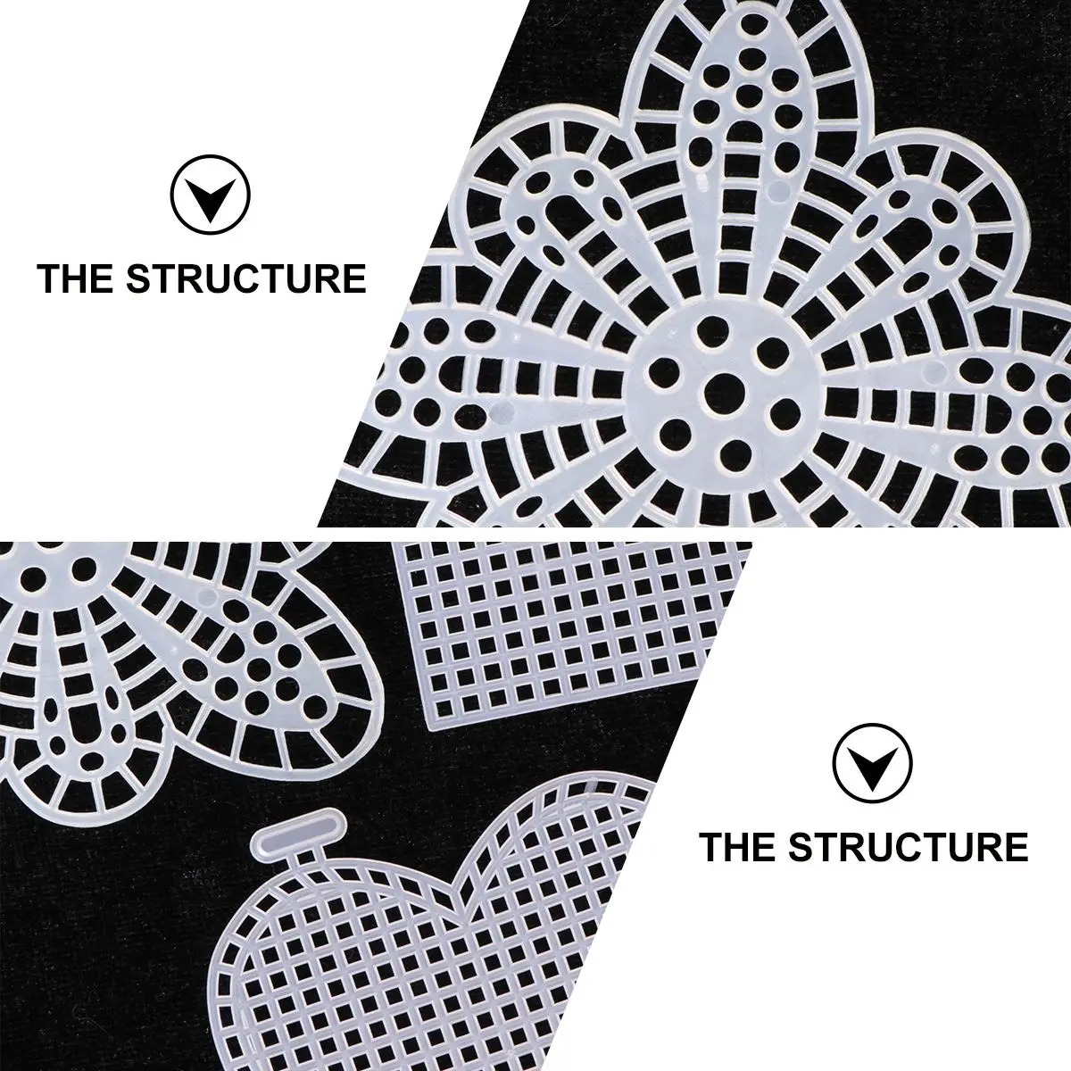 50 Pcs Sheet Cross Stitch Mesh Set Child Round Rug Rectangle Embroidery Hoops Kits