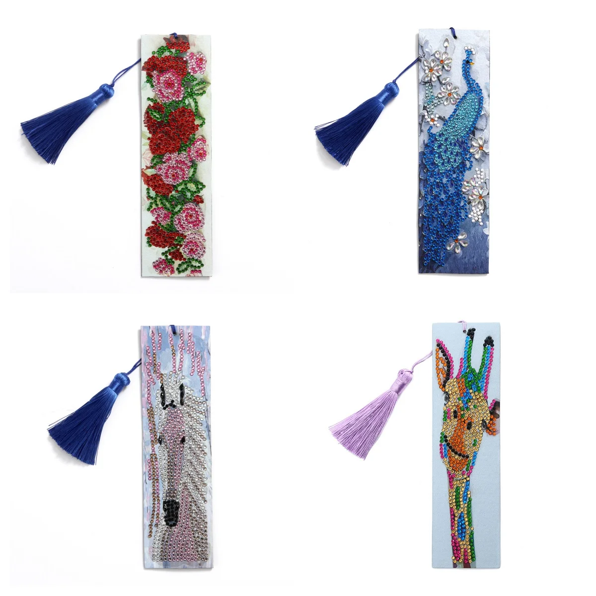 

Набор алмазной живописи из 1 предмета, закладка из искусственной кожи, цветок, павлин, лошадь и жираф, закладка с узором, набор алмазных художников