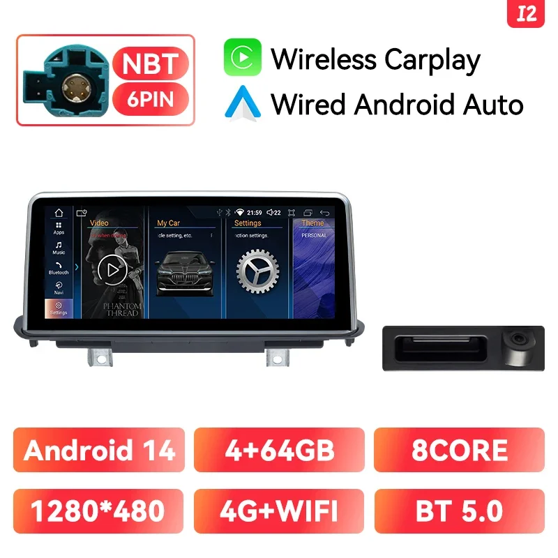 Draadloze Carplay Android Auto Navigatie Voor Bmw X5 F15 X 6 F16 2014-2017 Nbt 10.25 "Ips Dsp 6Gb + 128Gb Gps Audio 4G Wifi