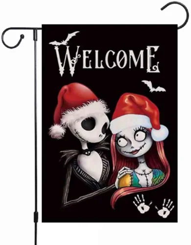 Nightmare before Christmas Garden Flag 12 X 18 Inches Double Sided, Halloween We