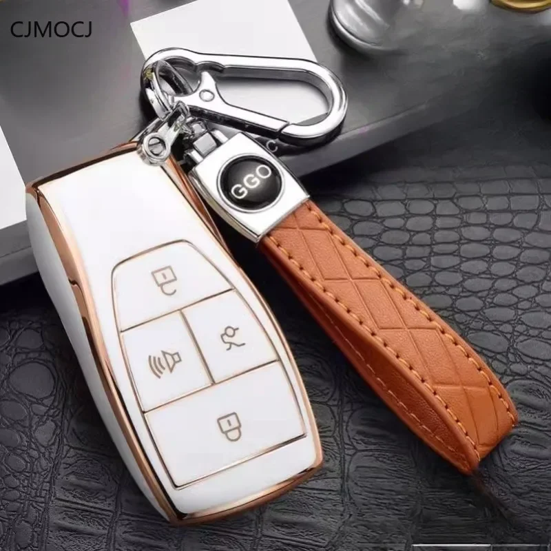 For Beijing BJ30  X7/Mofang/EU5/BJ40 2024 TPU Car Remote Key Case Cover Shell Keychain Accessories