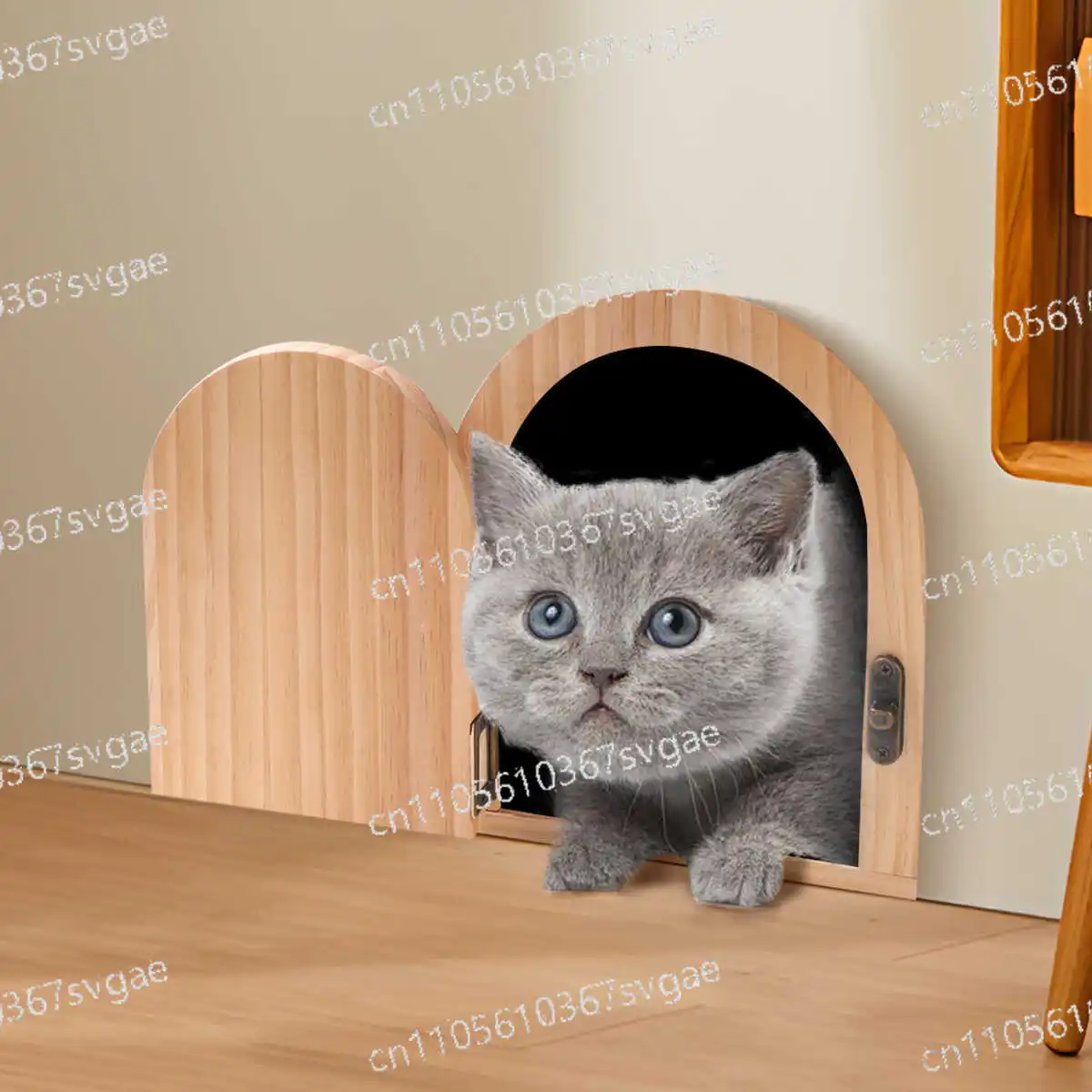 

Solid wood pet door, cat door for free entry and exit