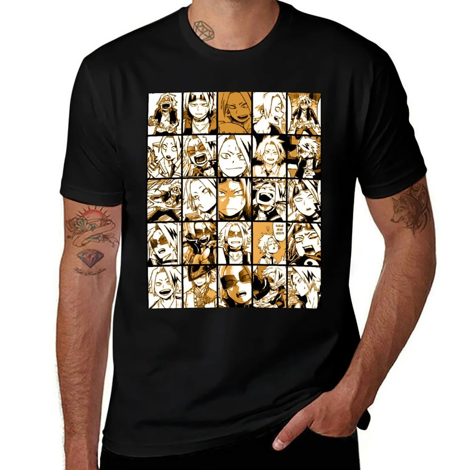 BNHA Kaminari Denki collage T-Shirt Soft Touch Basic Cotton T-Shirt