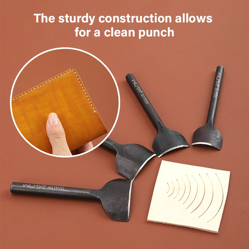 WUTA Basic Series 5-9 Pcs Leather Corner Cutter Set 1/4 Round Punches Leather Edge Cutting Die Strap Belt Wallet DIY Craft Tools