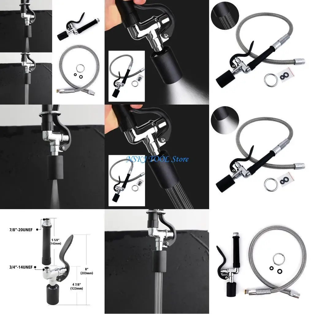 

L8RC Convenient Replacement Hoses set 45" Length with Black Head for Restaurant