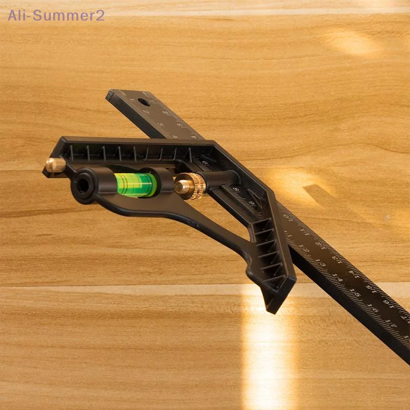 {MX} 15/20/25 سم مجموعة مهندس قابلة للتعديل مسطرة مربعة 45/90 درجة مسطرة الزاوية اليمنى مع مقياس مستوى الفقاعات #6