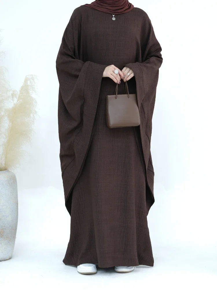 Eid Muslim WomenParty Dress 2026 Bat Sleeve Vestidols Abaya Morocco Ramadan Lace-up Kaftan Islam Dubai Arab Long Robe Spring 2