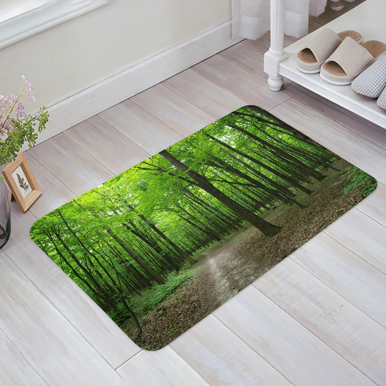 Green Forest Nature Entrance Doormat Non-slip Kitchen Mat Carpet Living Room Welcome Home Hallway Rugs Bathroom Door Mats