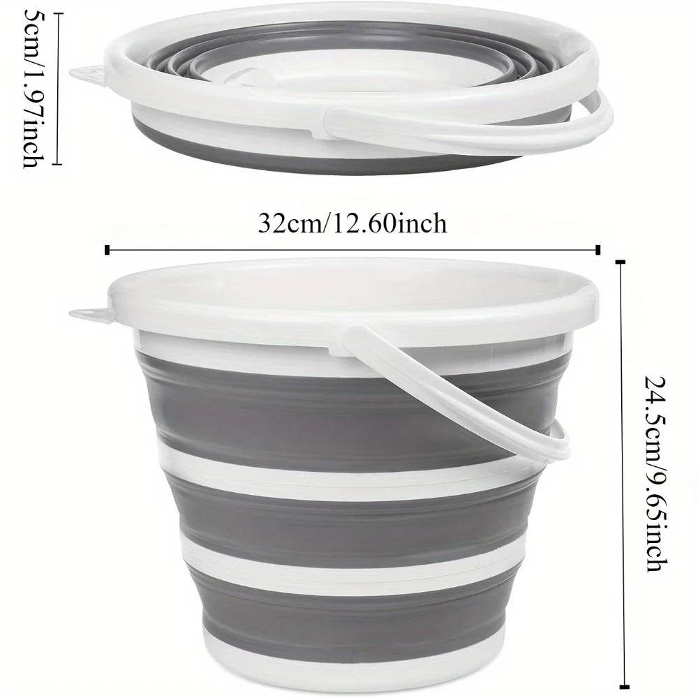 دلو قابل للطي سعة 10 لتر - مدمج وخفيف الوزن ومتين. للتخييم وغسيل السيارات والمنزل. توفير المساحة، سهل التنظيف! تسوق الآن. #5