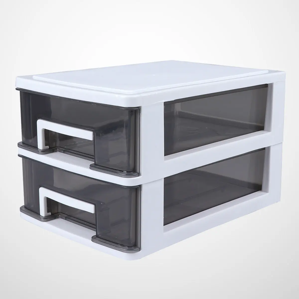 

Two Layer Drawer Type Storage Box Transparent Black White Simple Fashion Plastic Organizer for Desktop Sundries Jewelry