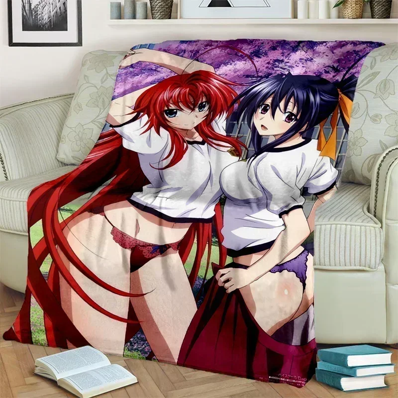 DxD-Manta 3D de Anime de dibujos animados para niña Sexy, manta de tiro suave para el hogar, dormitorio, cama, sofá, Picnic, cub