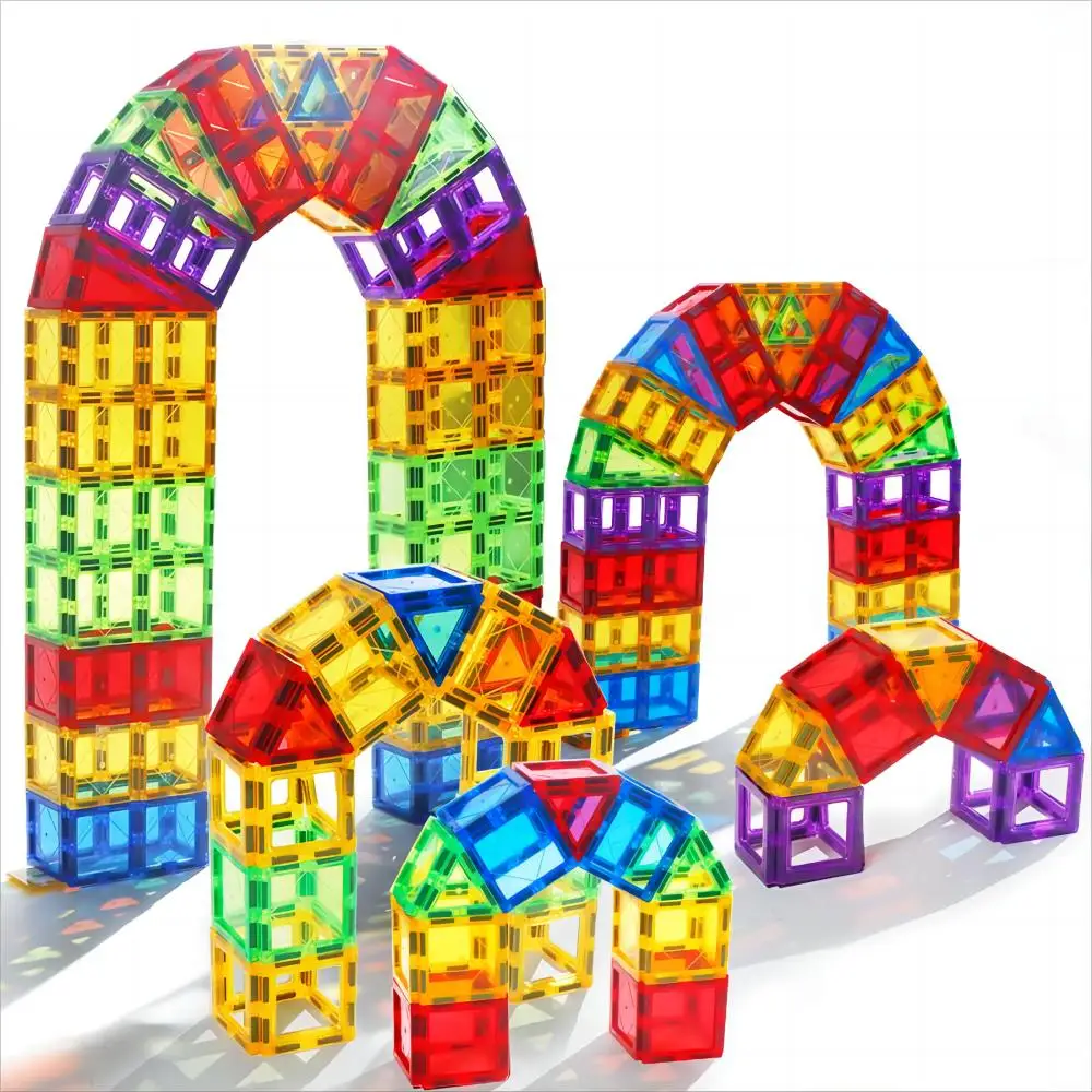 Romboss 54pcs 6.5cm Magnetic Tiles for Children Magnetic Blocks Building Set for Toddlers Kids Montessori Educational Toys Gifts