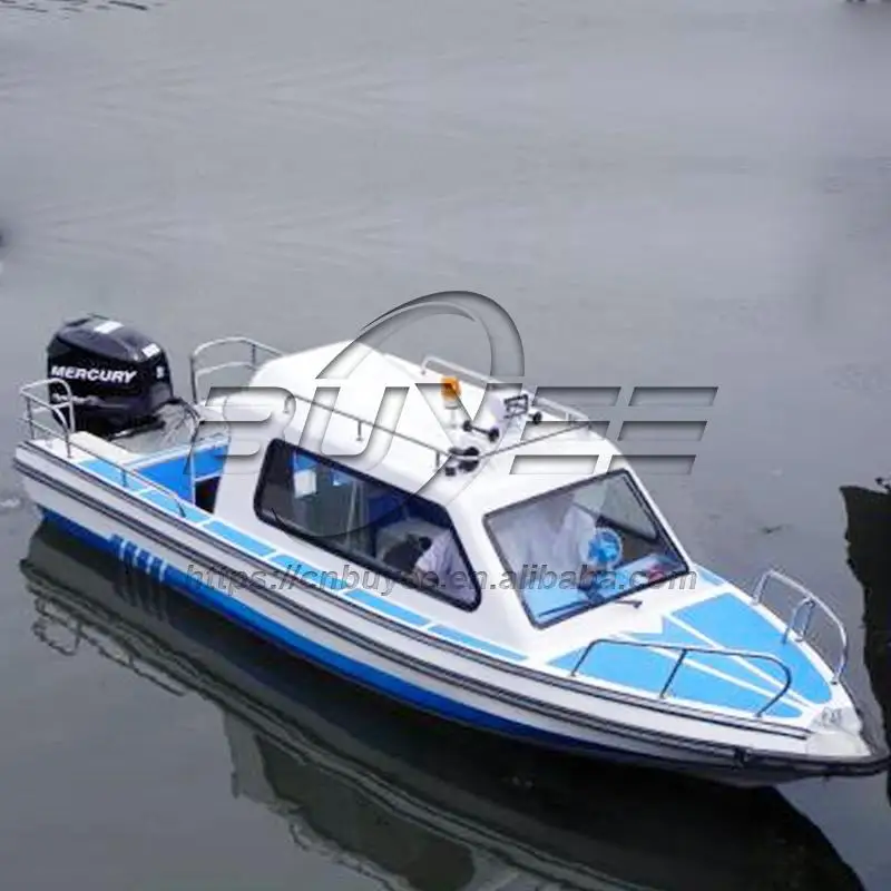 6M Comfortable Fiberglass Fishing Cabin Boat 6 Person Water Luxury Yacht for Family Leisure