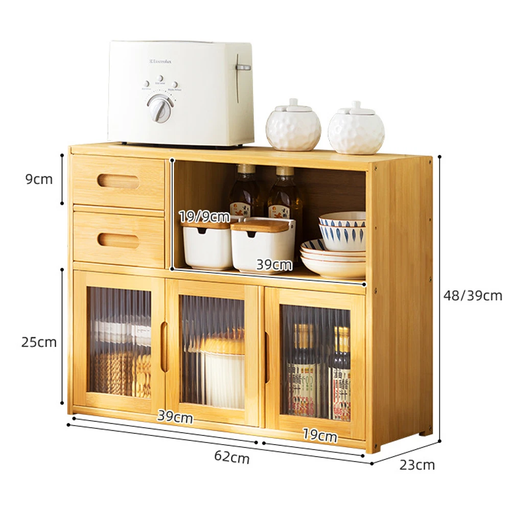 Multi-layer Storage Shelves, Cupboard, Desktop, Cosmetics Organizer, Sideboard, Condiment Cabinet with Drawers, Home Kitchen