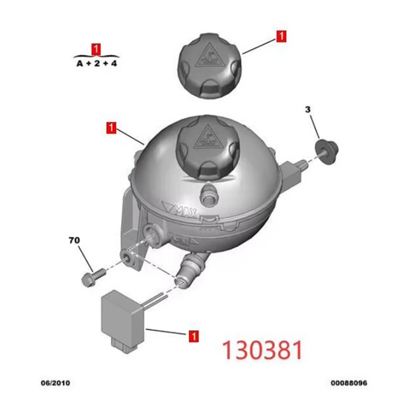 Car Engine Degassing Tank Water Tank Expansion Vessel 130381 For Peugeot 3008 508 5008 Citroen C4 Picasso 1.6T