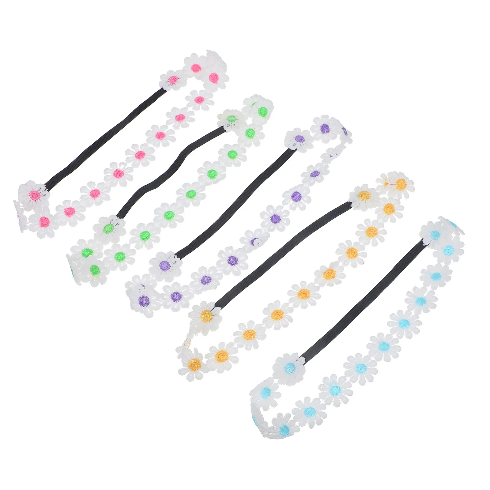 

5 шт. повязок на голову для младенцев, цветочные повязки для девочек, мягкие эластичные тканевые повязки с цветами, аксессуары для волос для новорожденных и малышей