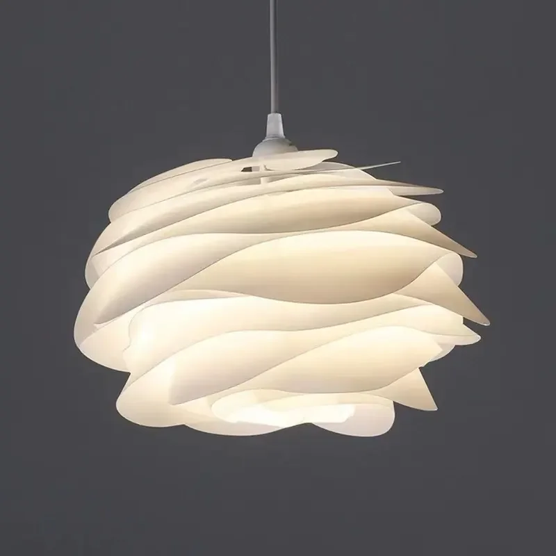 

Nordic PVC Petal Pendant Light Adjustable Chandelier For Bedroom Study Kitchen Hotel Bar Hanging Light White Pink Decor Fixture