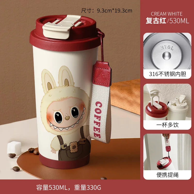 

Cute Cartoon Explosion Water Bottle High-value Thermos Cup Portable Coffee Cup Cartoon Female 2025 New Male Student Water Cup