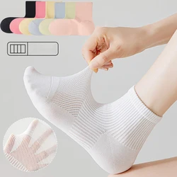 5 Pairs Women Socks Girl Young Spring Summer Thin Cotton Colorful Mesh Breathable Sweat-absorbing Running Short Socks Sports