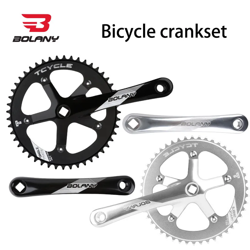

BOLANY High-Performance Track Bike Crankset, 170mm Crank, 48T Square Taper, Aluminum Alloy, Fixed-Gear/Fixie Bicycle Component