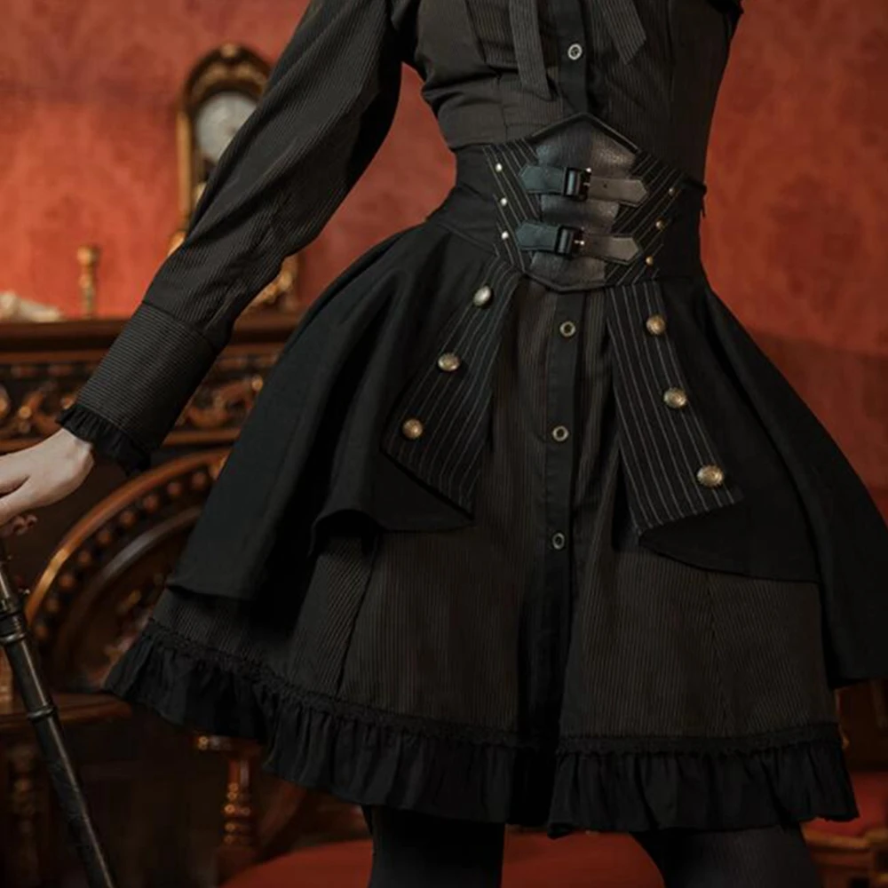 

Gothic Punk Skirt for Women Girls Corset High Waist Overskirt