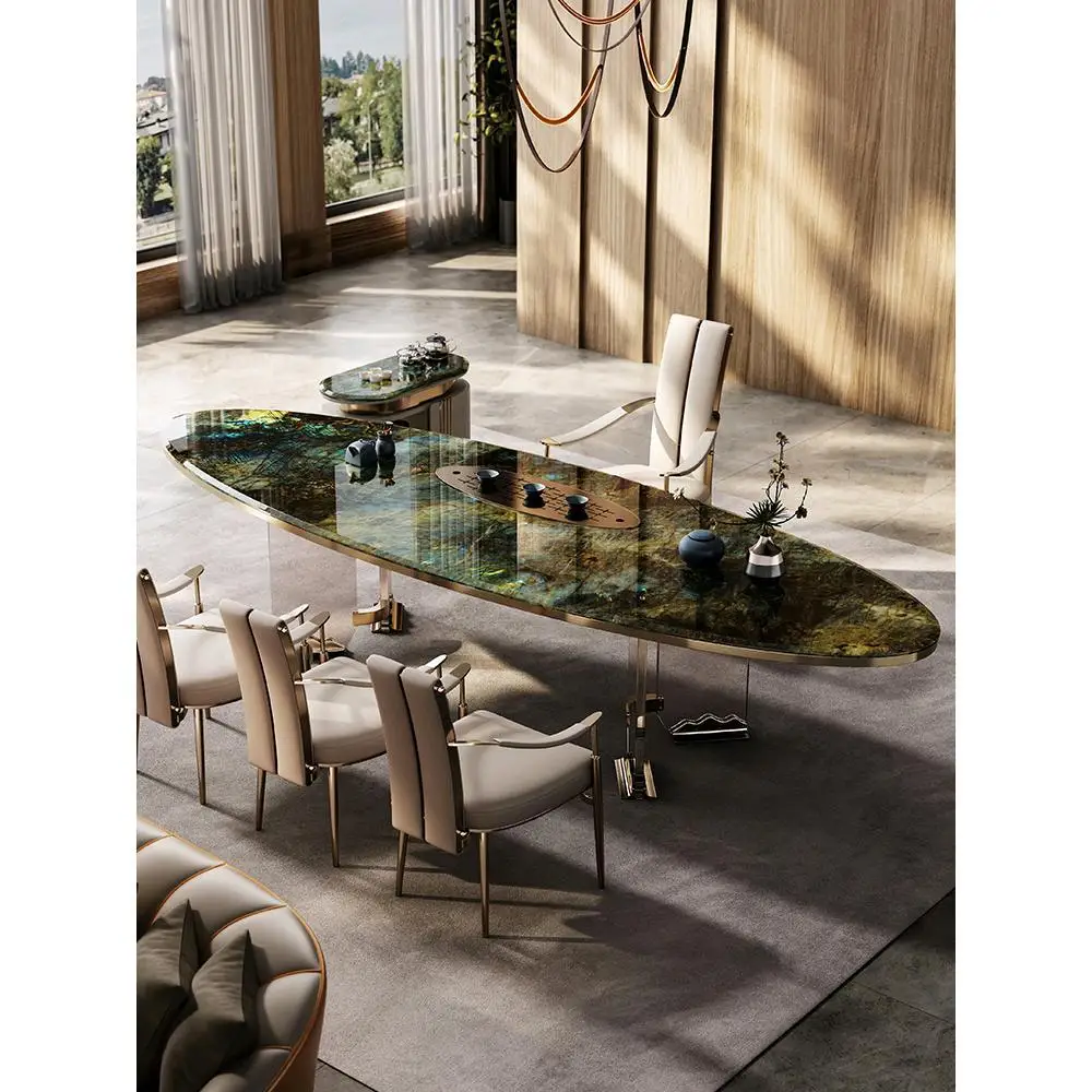 Simple light luxury tea table Natural luxury stone tea table