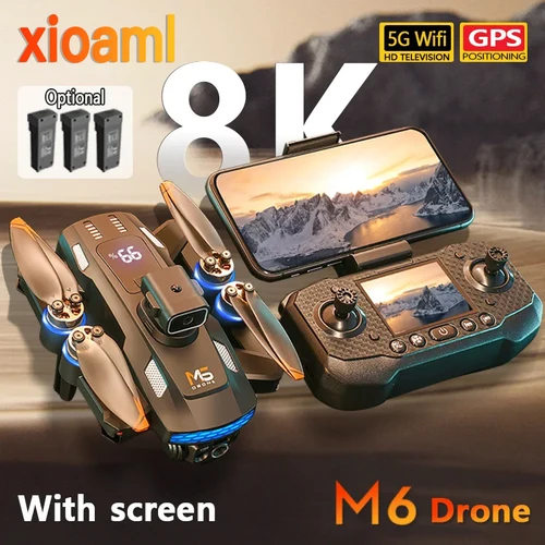 Imagen 1 del producto Para Xiaomi M6 Drone 8K profesional HD Cámara Drones 5G WIFI FPV 4k UAV pantalla grande control remoto RC Dron juguetes para niños