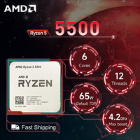 AMD Ryzen 5 5500 3.6GHz 6-Core 12-Thread R5 5500 Socket AM4 7NM L3=16M Processor 65W DDR4 No Fan