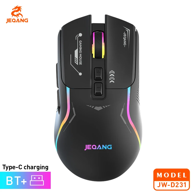 

JEQANG JW-D231 RGB 2.4G Bluetooth Dual -mode gaming 7D charging mouse