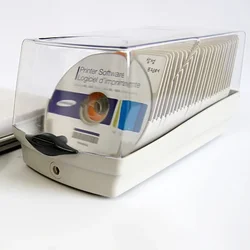 50pcs CD/DVD Storage Box Dustproof Media Organizer with Lockable Transparent Cover Efficient Protection for CDs/DVDs