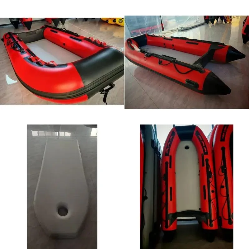 3.3m 3.6m 3.8m Inflatable Air Cushion Floor Boat 4 Person Rowing for Lake River Sea Travel