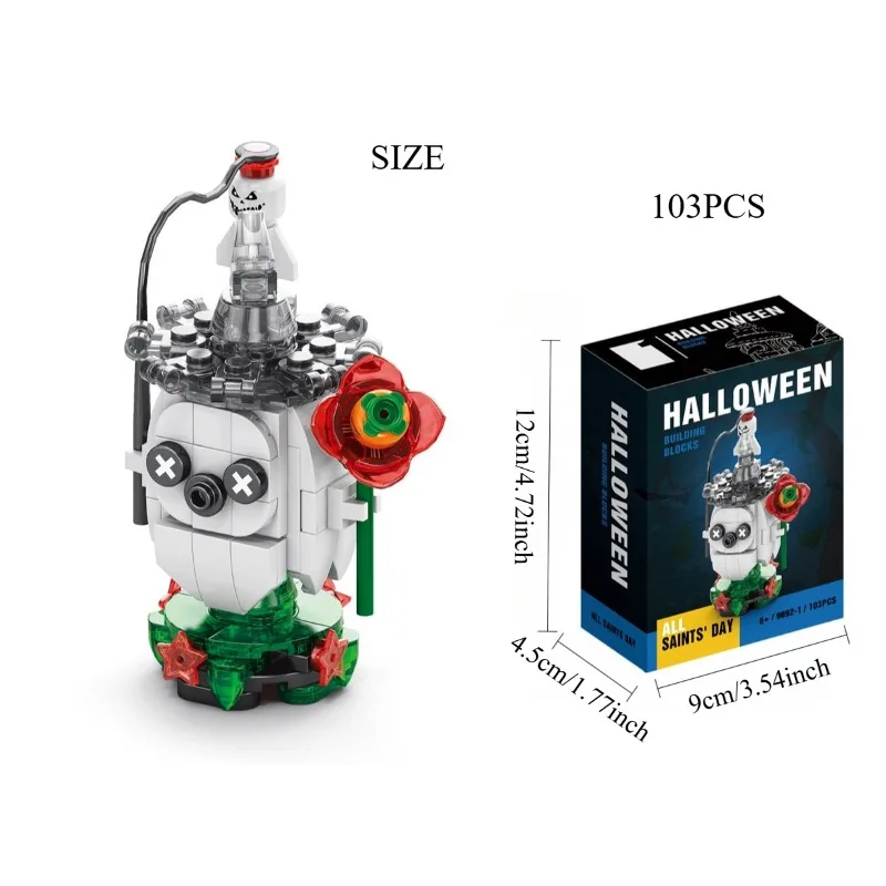 601pcs Halloween Pumpkin House 6-Piece Set | Dark Gothic Model with Interior Details | Holiday Gift for Teen