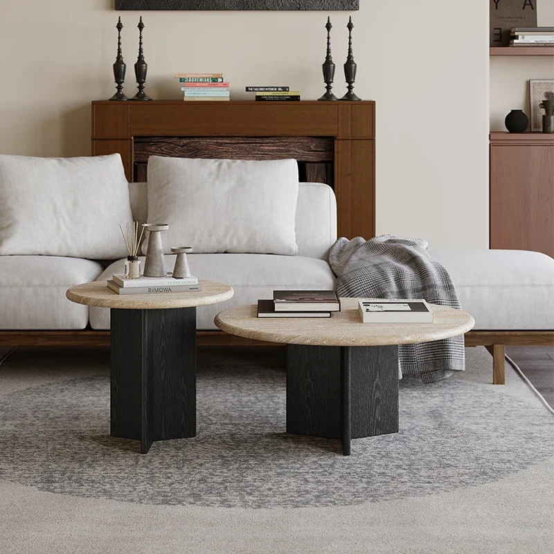 Nordic Modern Vintage Coffee Tables Nordic Modern Vintage Travertine Side Tables Living Room Rock Slab Mesa Auxiliar Furniture