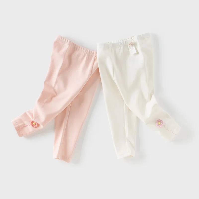 Dave Bella pantalones para niños 2025 primavera niñas moda Casual cómodo Floral niños elásticos Leggings pantalones al aire libre DB 1250630