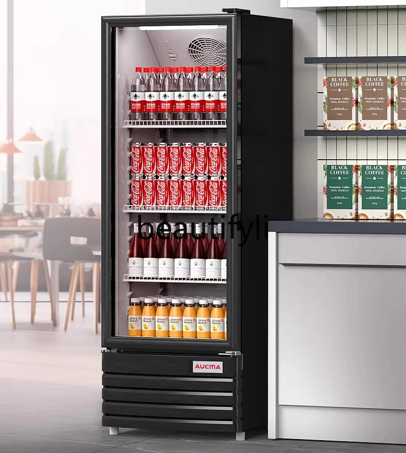 

Single Door Display Beverage Cabinet Air Circulation Freezer Level 1 Energy Efficiency Refrigerated Fresh-keeping Cabinet
