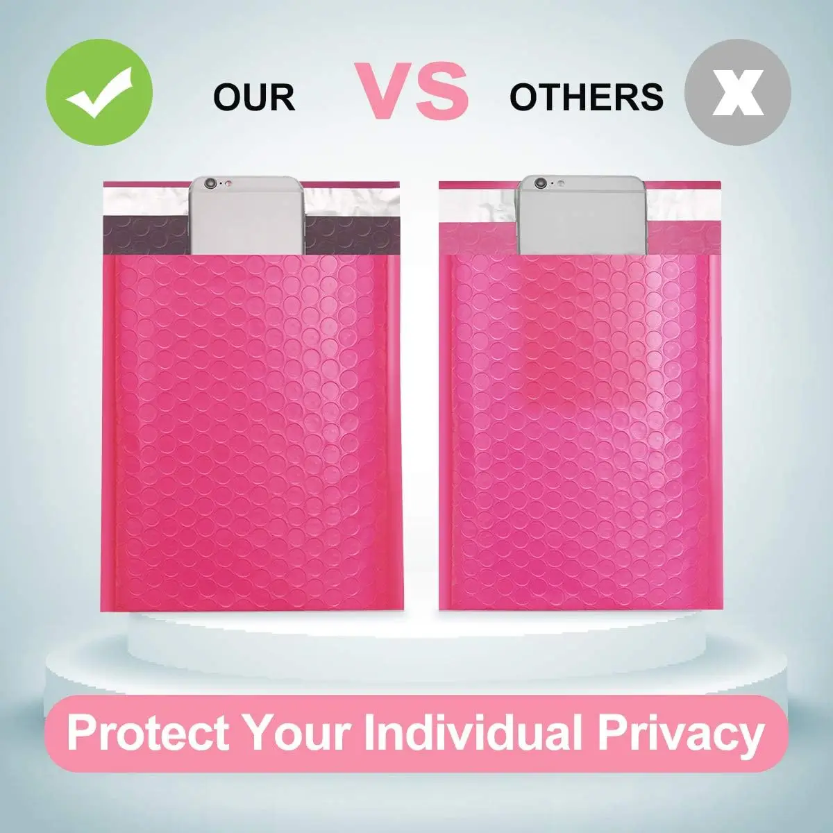 Pink Poly Bubble Mailer 100 Pcs Self Adhesive Padded Envelopes Shock‑Resistant Waterproof Courier Shipping Packaging Bags