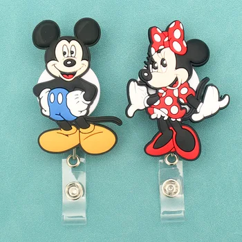 قدم كبيرة ميني نمط حامل بطاقة قابل للسحب ، حامل بطاقة الاسم ، ميكي ، ميني ، ممرضة ، معرض ، فتاة ، صبي