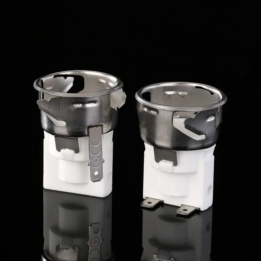 حامل مصباح فرن سيراميك ، قاعدة سيراميك ، مقاوم للحرارة العالية ، حامل مصباح إضاءة ، غطاء رأس مستدير ، زجاج مقسى ، E14