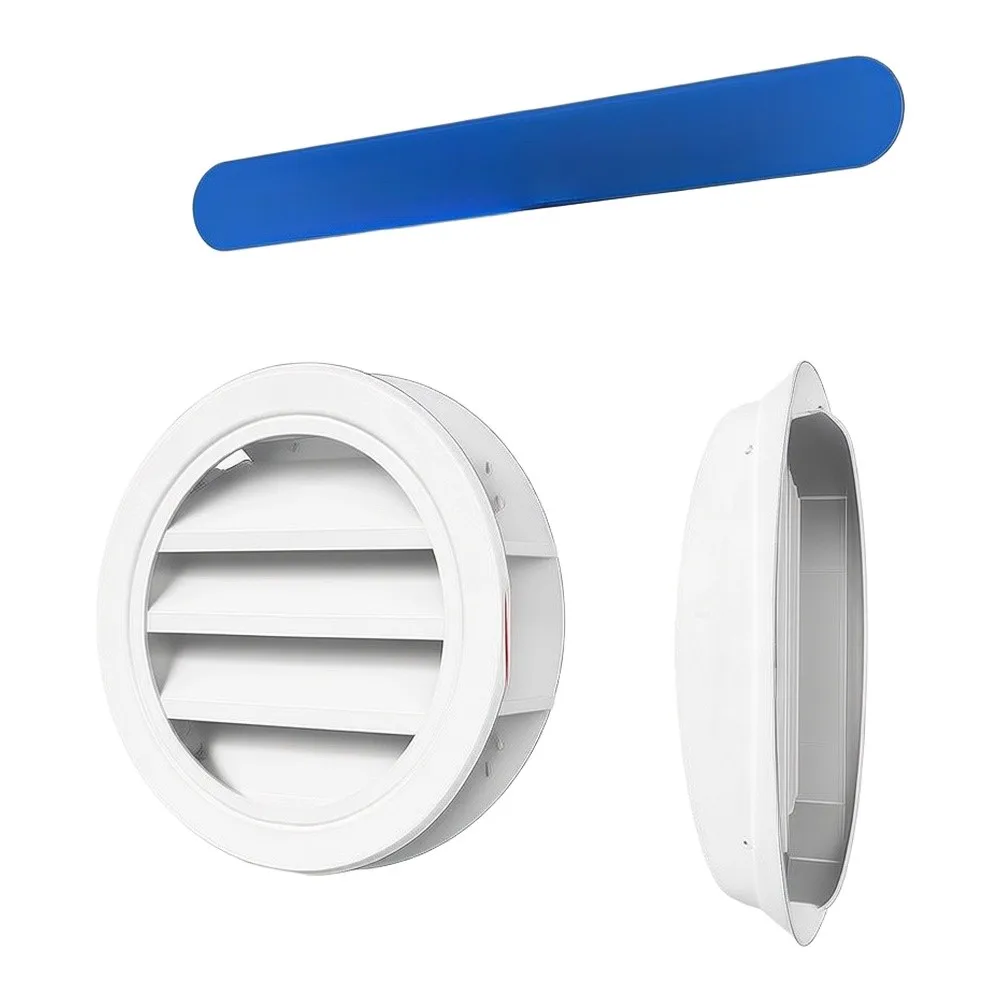Round Aluminum Vent with 45 Degree Blade Design to Support Airflow Efficiency and Rain Exclusion in Building Envelopes
