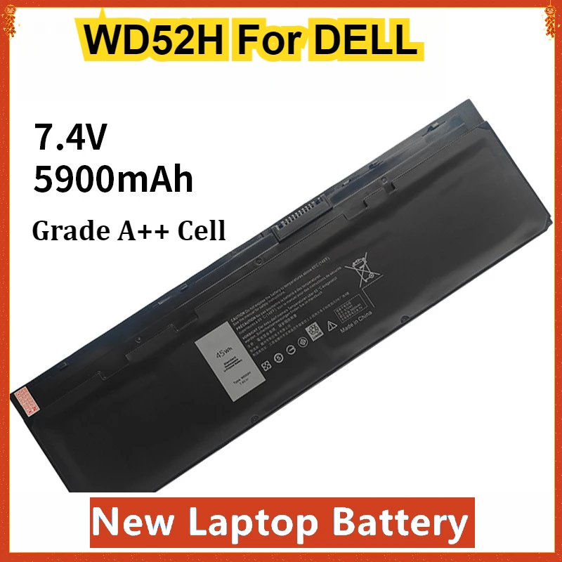 

New WD52H Laptop Battery For DELL Latitude E7240 E7250 W57CV 0W57CV GVD76 VFV59 F3G33 7.4V 45WH 5900mAh