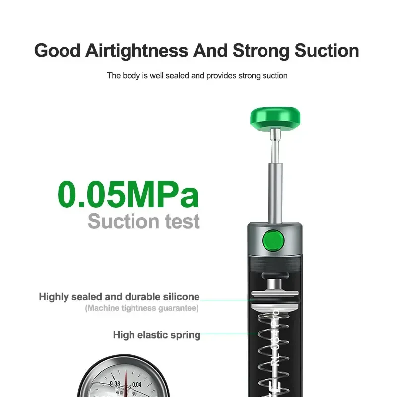 Imagem -05 - Relife Rl084 Pro Forte Sucção Liga de Alumínio Desoldering Otário Poderoso Vácuo para Remoção de Solda Pcb e Reparação