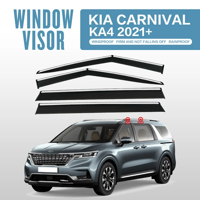 

For Kia Carnival KA4 2021+ Car Window Visor Awning Shelters Windshield Side Window Rain Sun Shade Auto Accessories Car Styling