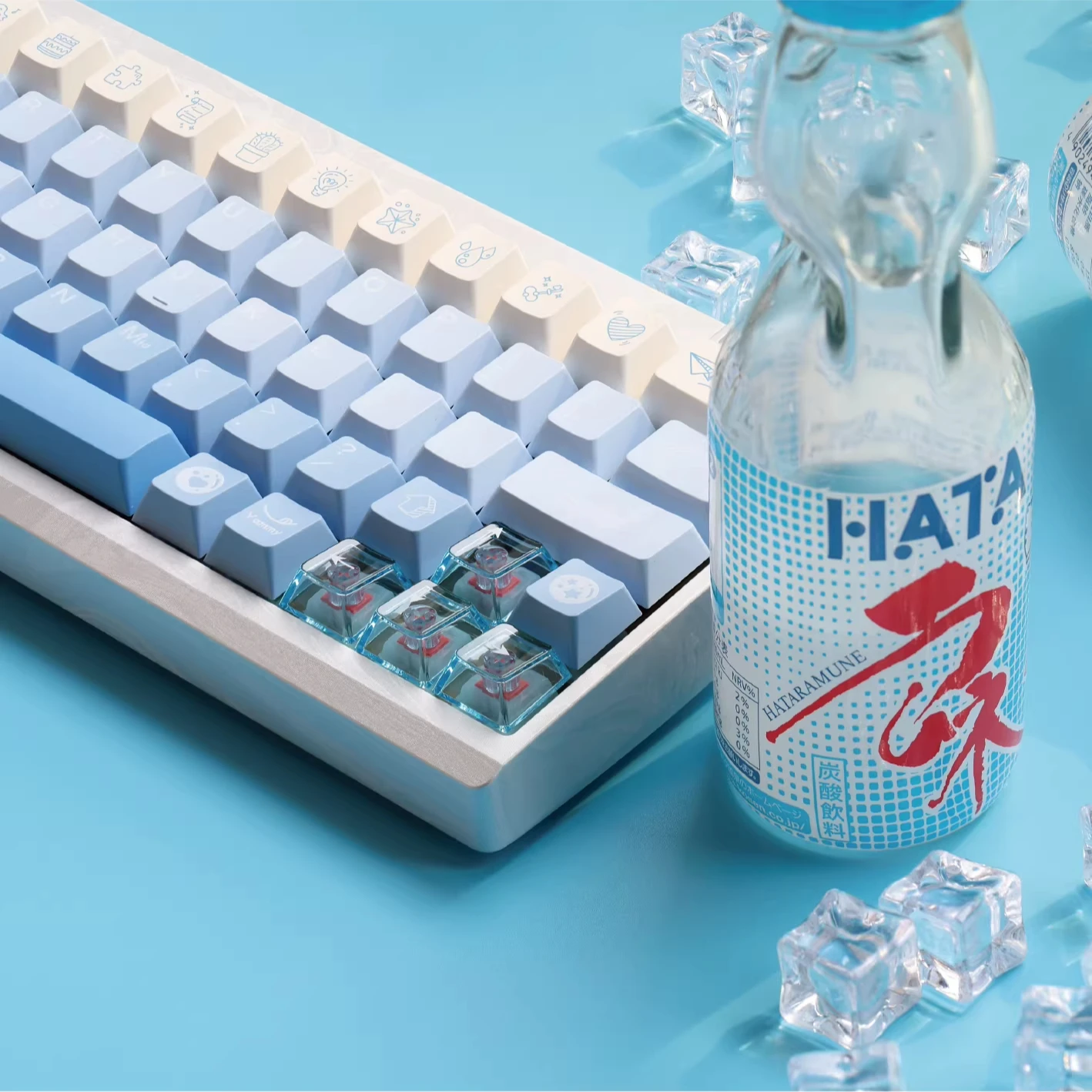 Mio Soda Pop Blue Theme Keycaps Set PBT PC Cherry Profile Custom Original Handmade Keycaps for Mechanical Keyboard Accessories
