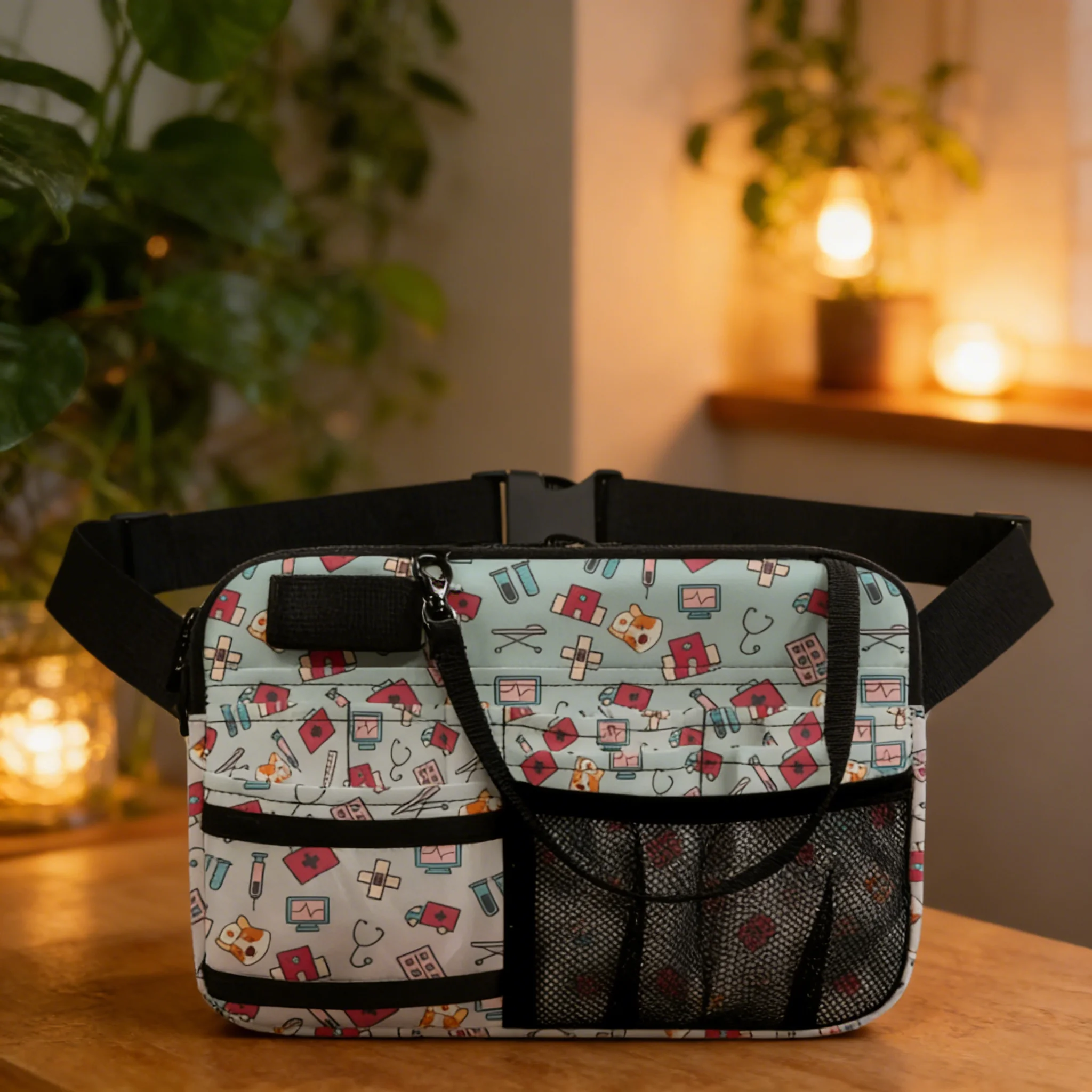 Sac banane tendance pour infirmière motif médical - alternate angle