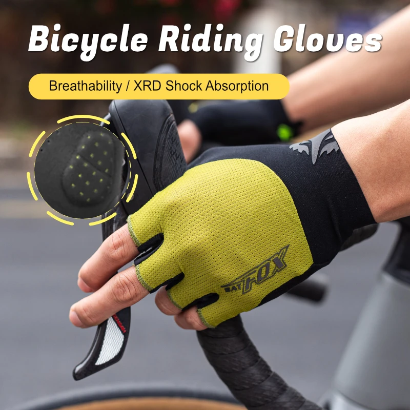 

BATFOX Cycling Bicycle Gloves Half Finger Men Women Resistant Breathable Anti-Slip Summer Fishing Fitness Sport Training Gloves