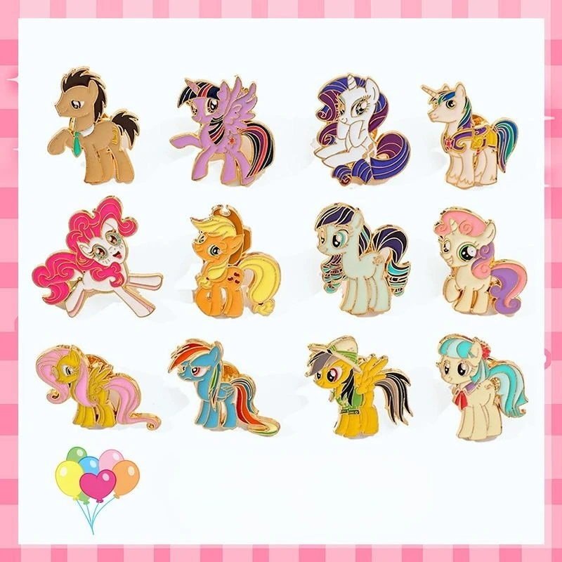 Fanmade Twilight Sparkle Rainbow Dash Fluttershy Metallbrosche Niedliche Cartoon-Anstecknadel Kleidung Rucksack Dekoration Accessoires Geschenk