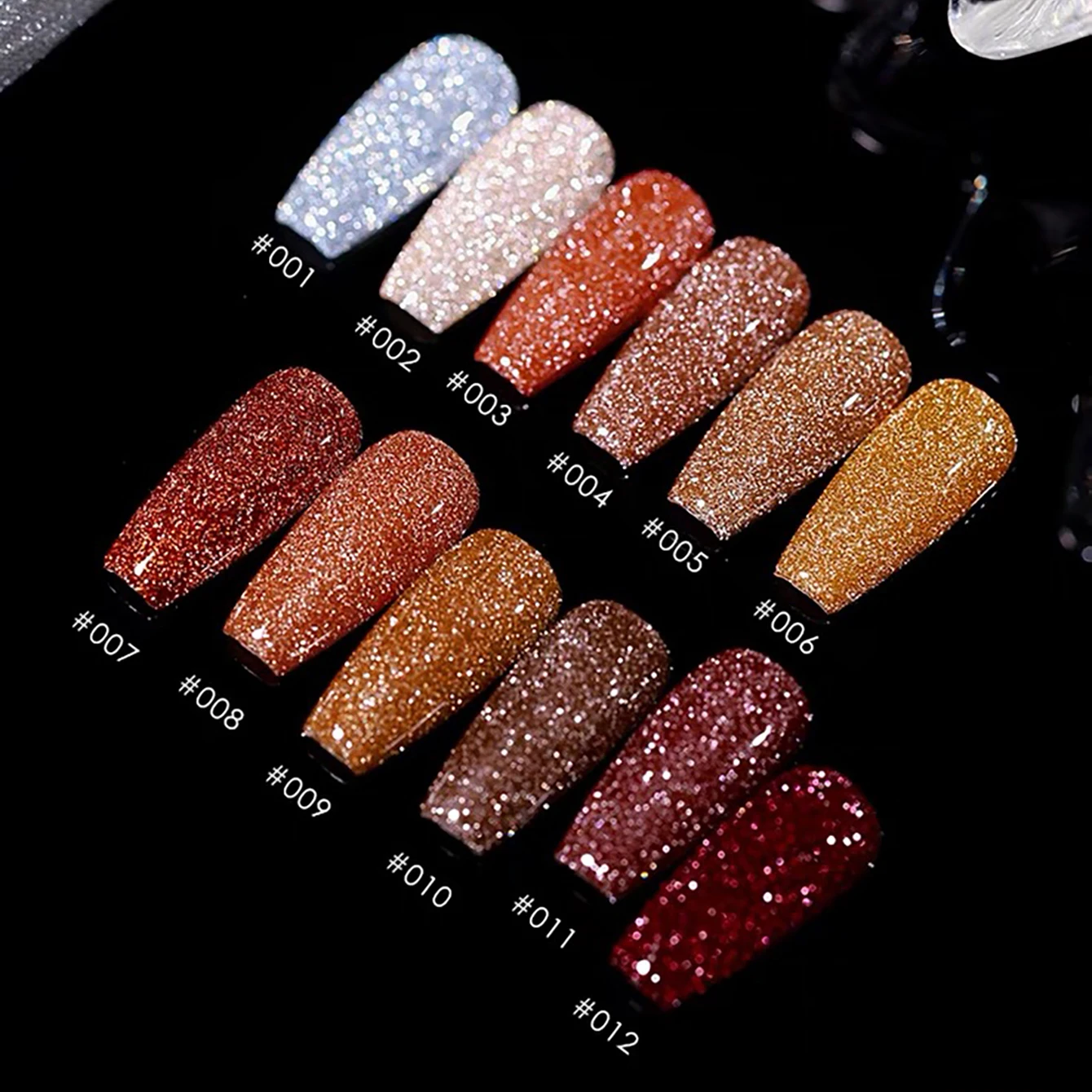 1pcs WS Summer Autumn Nails Amber Melard Brown Gold Red Glitter Gel Nail Polish Glue 2026 Reflective Flash Whitening Popular